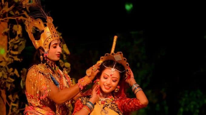 Radha and krishna during raas festival at Majuli